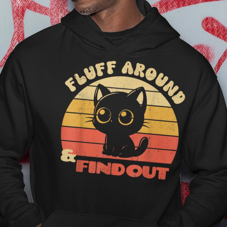 Retro Cat Fluff Around And Find Out Sayings Hoodie Unique Gifts