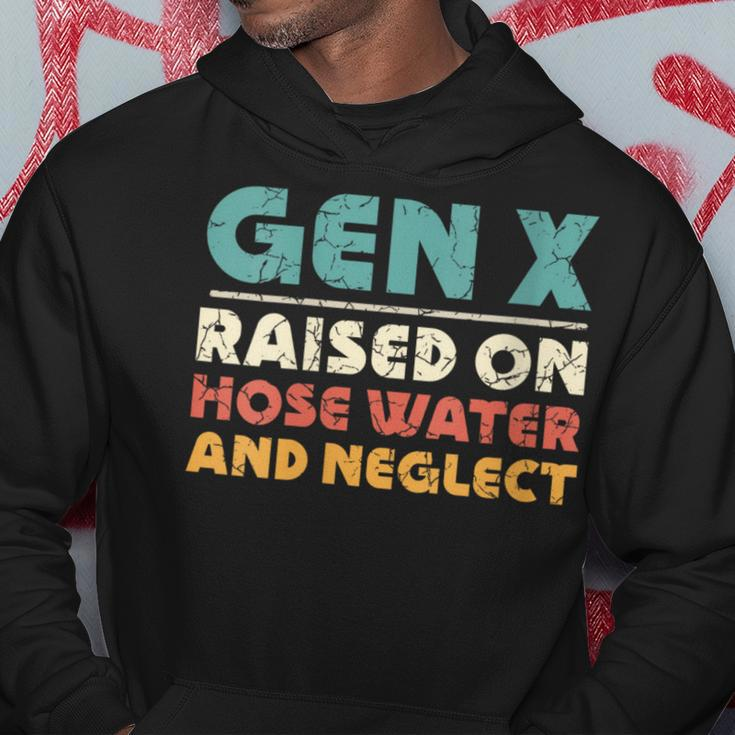 Retro Gen X Raised On Hose Water And Neglect Vintage Hoodie Funny Gifts