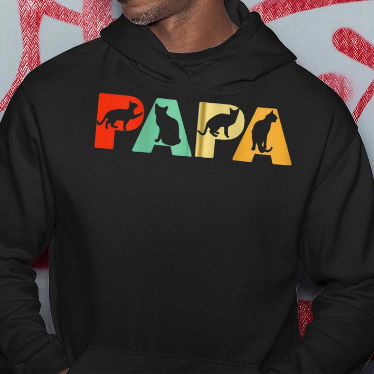 Retro Katze Papa Lustige Papa Katzeatertag Kapuzenjacke Kapuzenpullover Lustige Geschenke