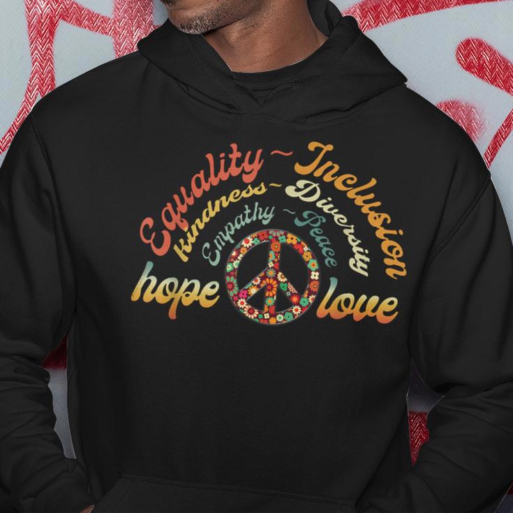 Retro Love Equality Inclusion Kindness Diversity Hope Peace Hoodie Unique Gifts