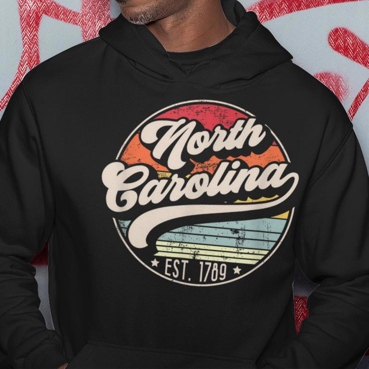 Retro North Carolina Home State Nc Cool 70S Style Sunset Hoodie Unique Gifts