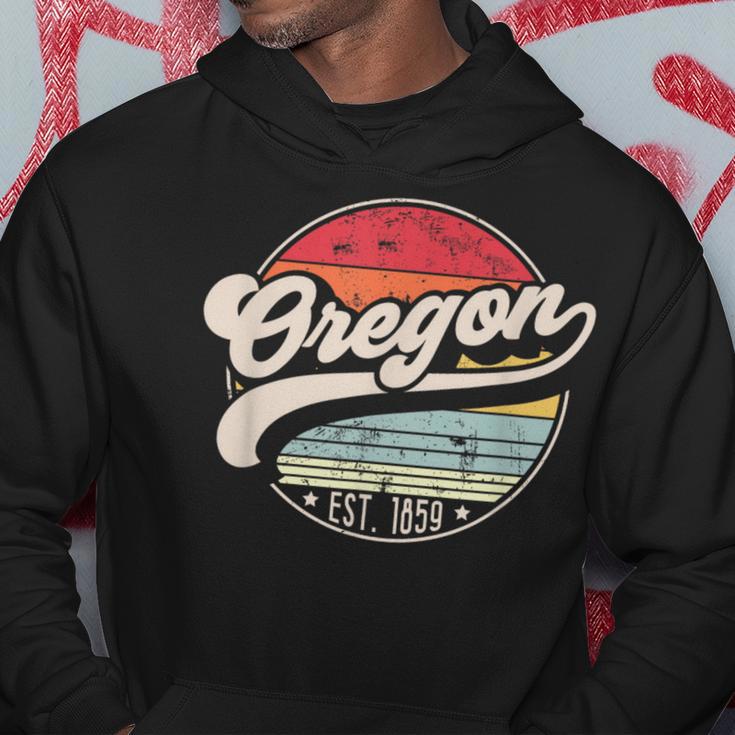 Retro Oregon Home State Or Cool 70S Style Sunset Hoodie Unique Gifts