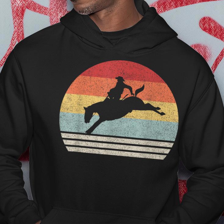 Retro Rodeo Bucking Bronc Riding Bronco Horse Hoodie Unique Gifts