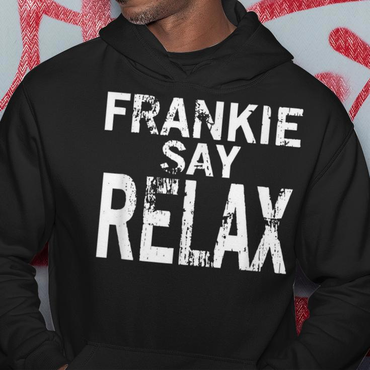 Retro-Stil Frankie Say Relax Schwarzes Hoodie, 80er Jahre Musik Fan Tee Lustige Geschenke