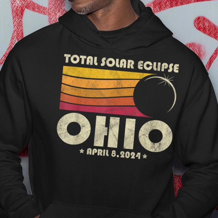 Retro Total Solar Eclipse 2024 Ohio Usa Totality Hoodie Unique Gifts