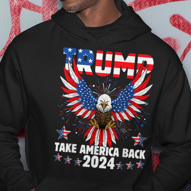 Retro Trump 2024 Take America Back American Flag Trump 2024 Hoodie Unique Gifts