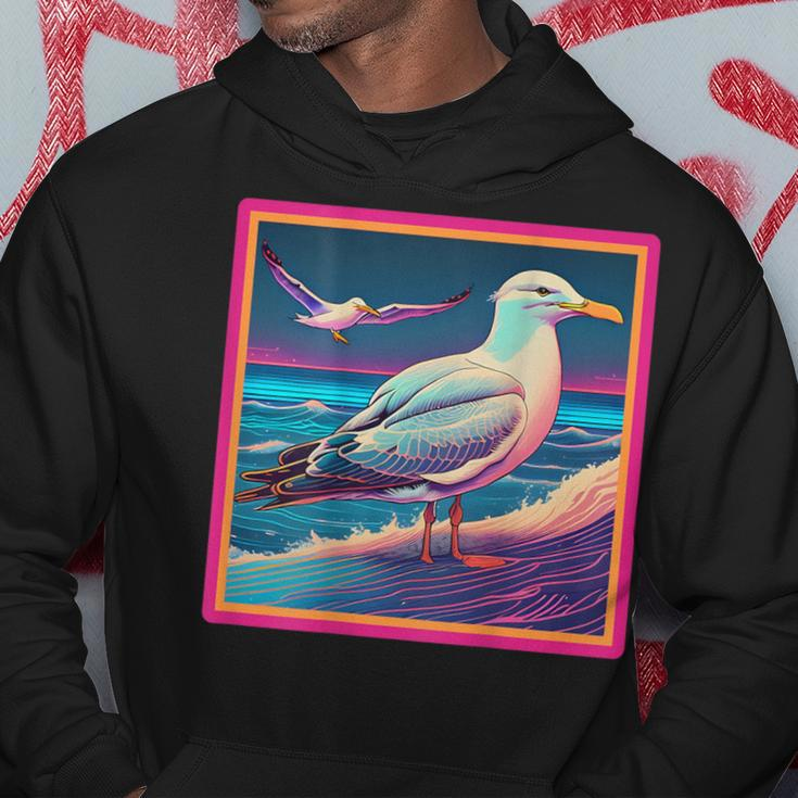 Retro Vaporwave Seagull Hoodie Unique Gifts
