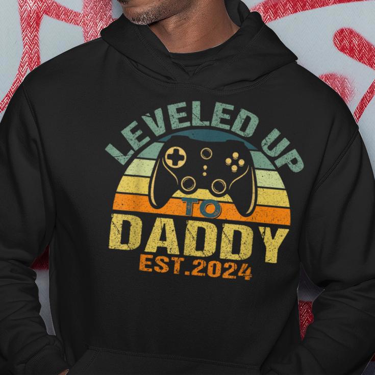 Retro-Vater Ist 2024 Zum Ersten Mal Papa Geworden Kapuzenpullover Lustige Geschenke