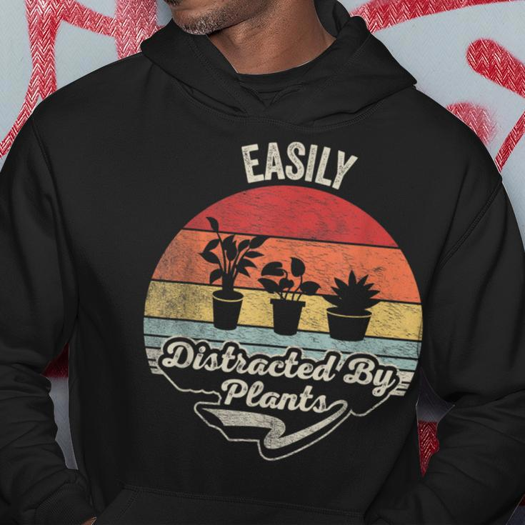 Retro Vintage Easily Distracted By Plants Gardening Hoodie Unique Gifts