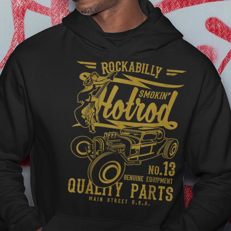Retro Vintage Style Hot Rod Rockabilly Distressed Hoodie Unique Gifts