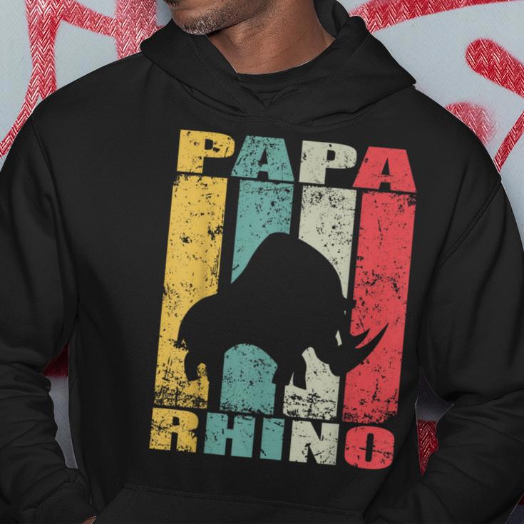 Rhino Papa Rhino Daddy Rhinoceros Dad Rhino Father Rhino Hoodie Unique Gifts