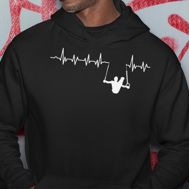Still Rings Gymnastics Heartbeat Male Gymnast Men Hoodie Unique Gifts