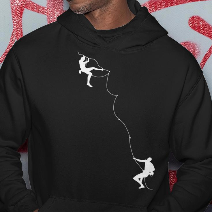 Rock Climber And Belayer Mountain Rock Climbing Hoodie Unique Gifts