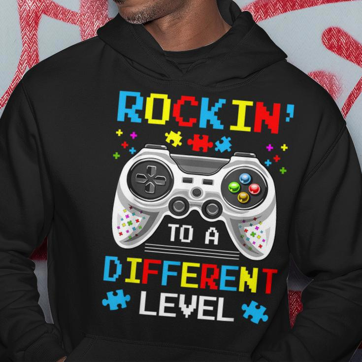 Rockin To Different Level Game Autism Awareness Gaming Gamer Hoodie Unique Gifts