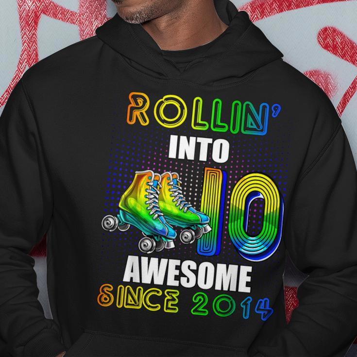 Roller Skating 10Th Birthday Boys Rollin 10 Awesome 2014 Hoodie Unique Gifts