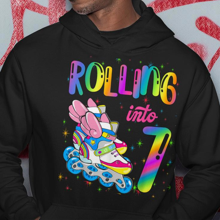 Rolling Into 7 Years Let's Roll I'm Turning 7 Roller Skate Hoodie Unique Gifts