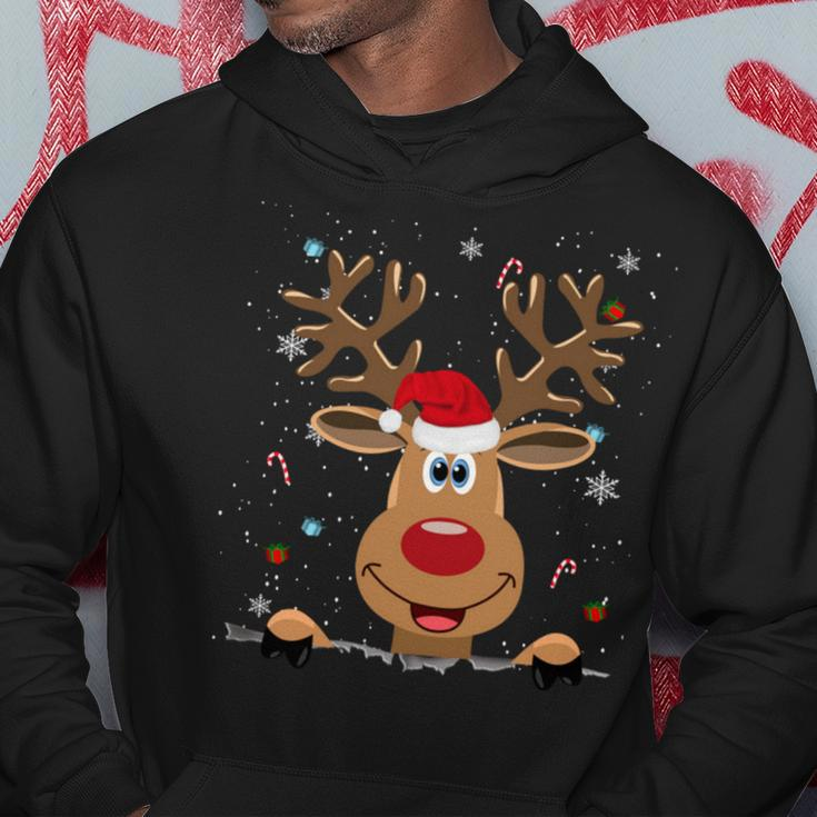 Rudolph Red Nose Reindeer Santa Christmas Hoodie Funny Gifts