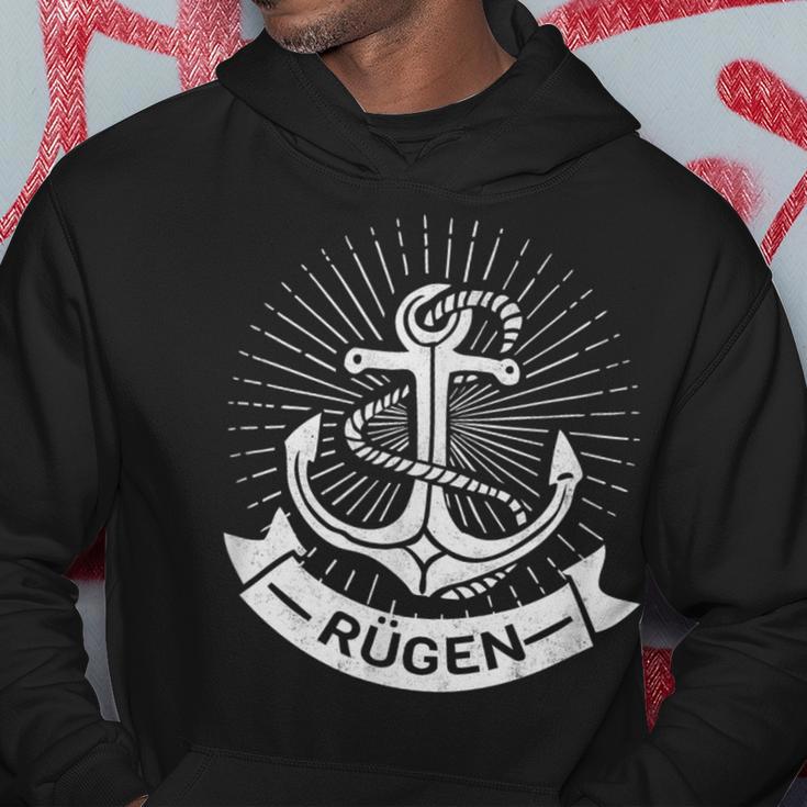 Rügen Rüganer Island Retro Vintage Logo Anchor Idea Hoodie Lustige Geschenke