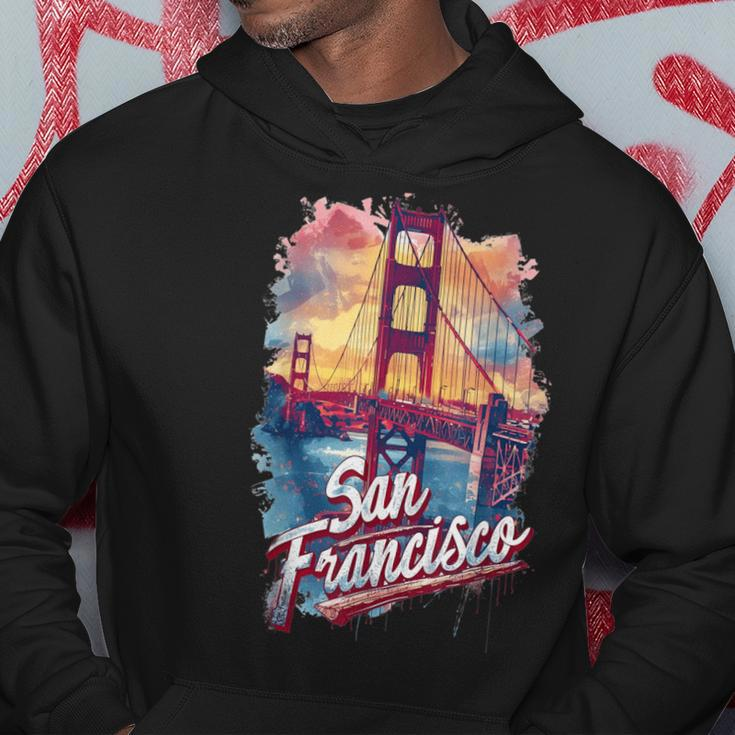San Francisco Golden Gate Bridge Watercolour Souvenir Hoodie Lustige Geschenke