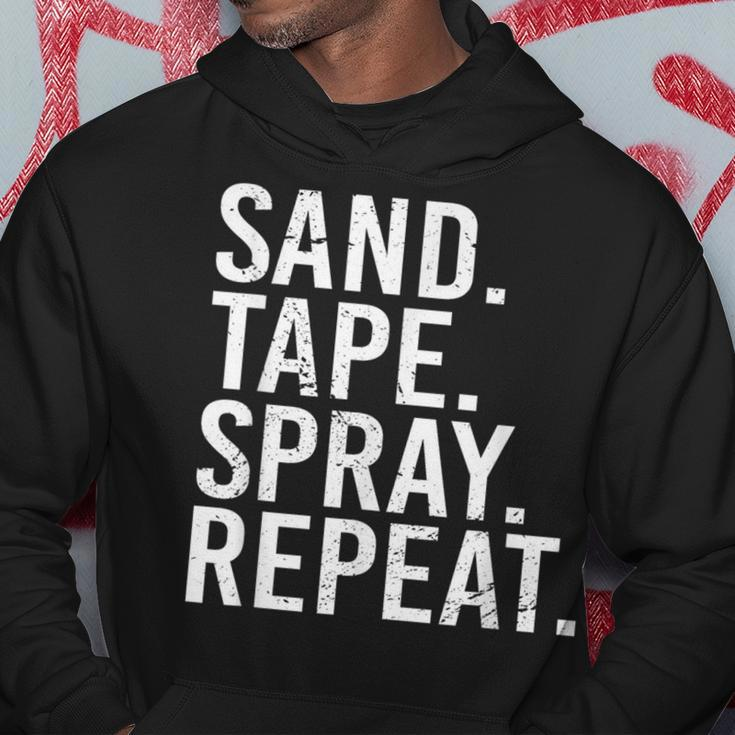 Sand Tape Spray Repeat Auto Body Painter Automotive Painter Hoodie Unique Gifts