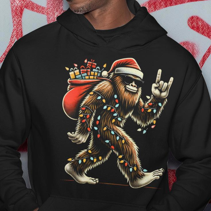 Santa Bigfoot Christmas Lights Sasquatch Believe Hoodie Personalized Gifts