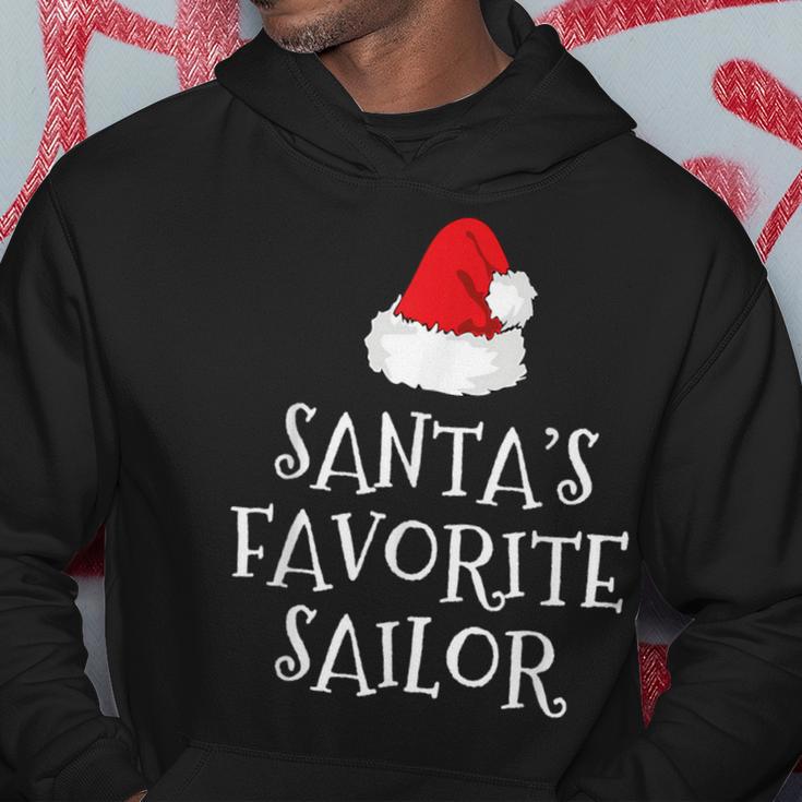 Santa's Favorite Sailor Christmas Hat Sailing Hoodie Unique Gifts