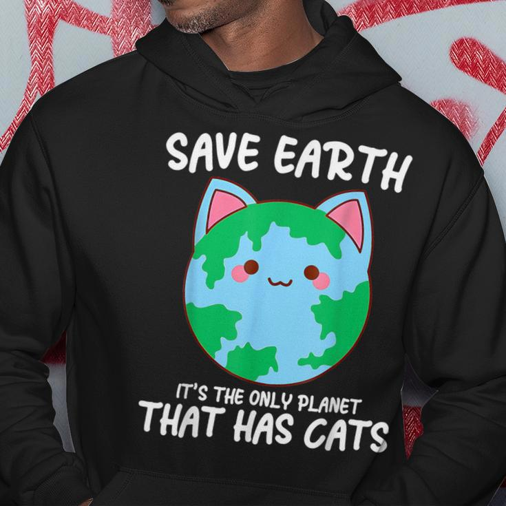 Save Earth It's The Only Planet That Has Cats Earth Day Hoodie Funny Gifts
