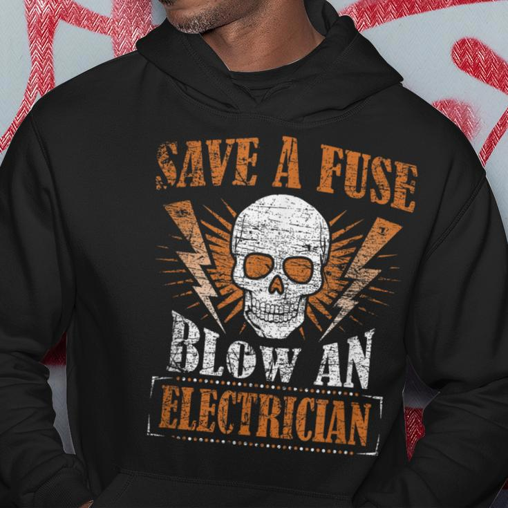 Save A Fuse Blow An Electrician Humor Hoodie Unique Gifts