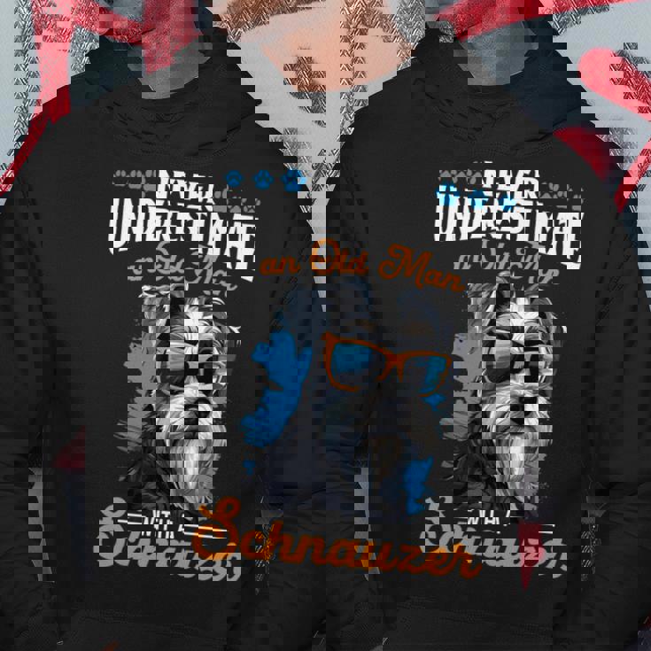 Schnauzer Dog Breed Pet Never Underestimate A Old Man Hoodie Unique Gifts