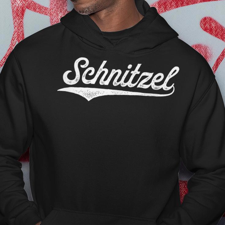 Schnitzel Liebhaber Hoodie Schwarz mit Weißem Schriftzug Lustige Geschenke