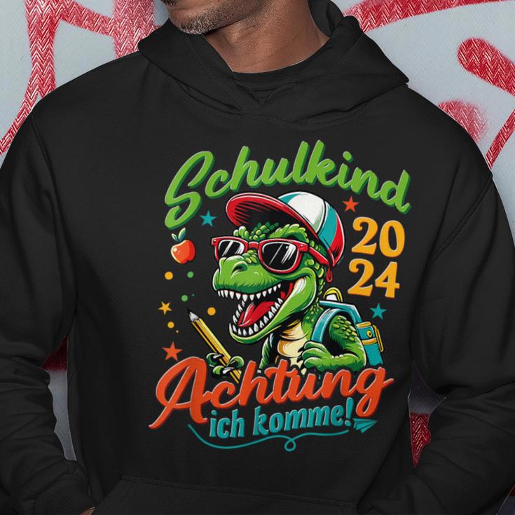 Schulkind 2024 T-Rex Dino Achtung Ich Komme Einschulung Kapuzenpullover Lustige Geschenke