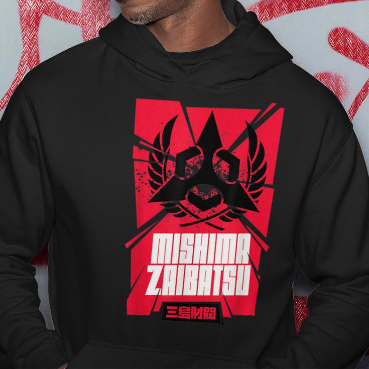 Schwarzes Hoodie mit Mishima Zaibatsu-Design in Rot, Fanartikel Lustige Geschenke