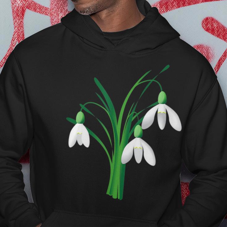 Schwarzes Hoodie mit Schneeglöckchen-Design, Frühlingsmode Lustige Geschenke