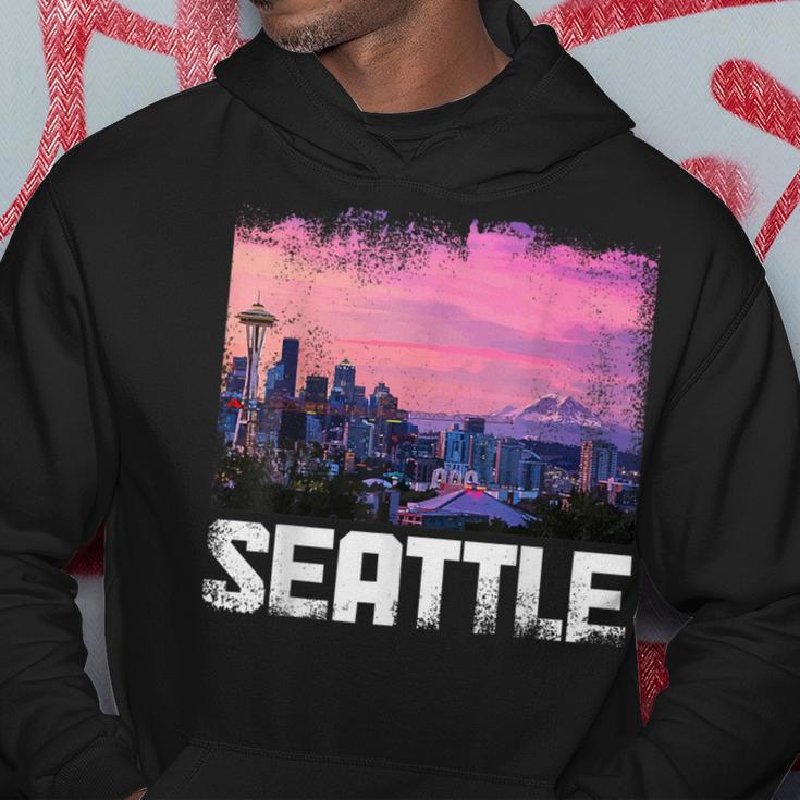 Seattle Washington Skyline Pnw Vintage Pride Hoodie Unique Gifts