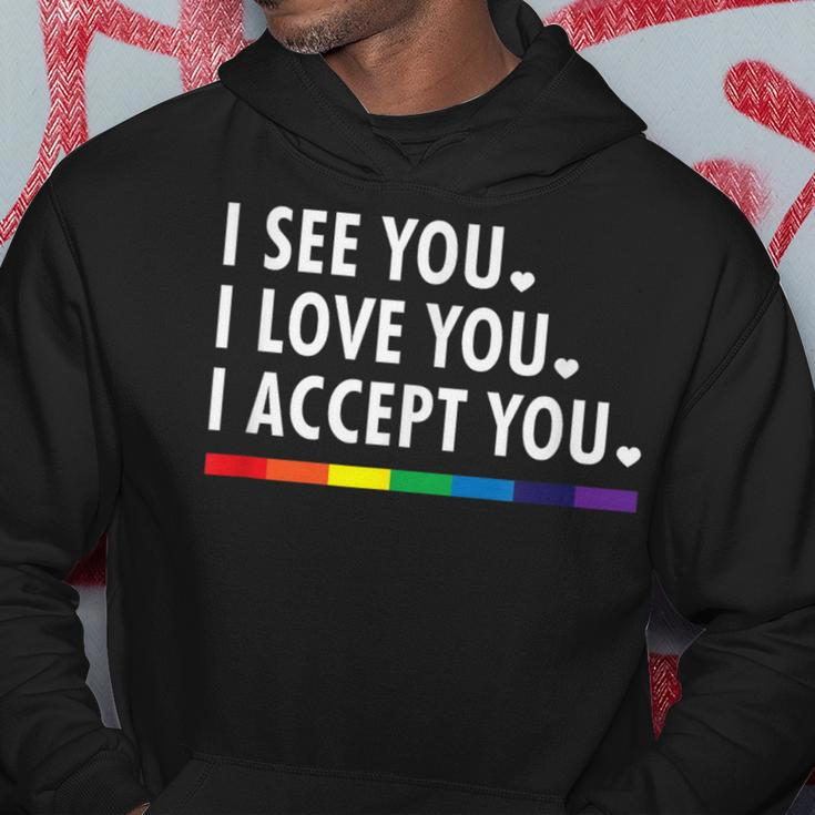 I See I Love You I Accept You Lgbtq Ally Gay Pride Hoodie Unique Gifts