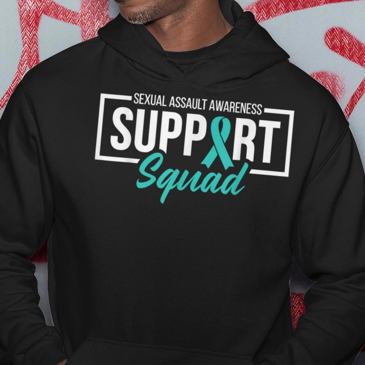 Sexual Assault Awareness Support Squad I Wear Teal Ribbon Hoodie Unique Gifts