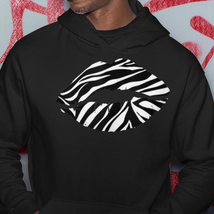 Sexy Wild Zebra Lips Cool Animal Print Trendy Graphic Hoodie Unique Gifts