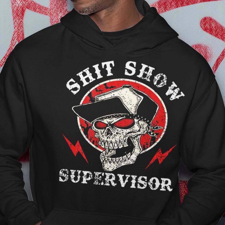 Shit Show Supervisor Skull On Back Hoodie Unique Gifts