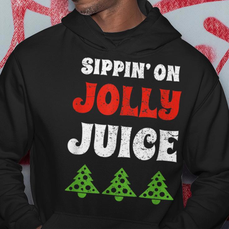 Sippin' On Jolly Juice Christmas Tree Hoodie Unique Gifts