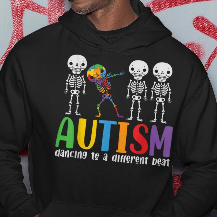 Skeleton Dancing To A Different Beat Autism Awareness Hoodie Unique Gifts
