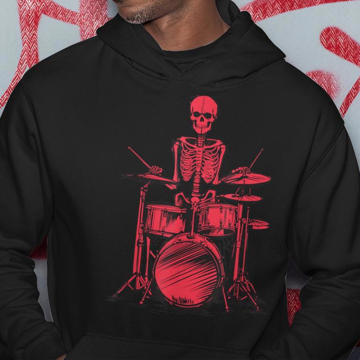 Skeleton Drummer On Drums For Musicians Hoodie Lustige Geschenke