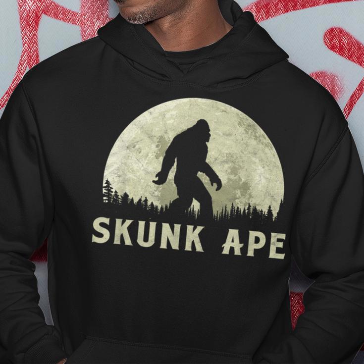 Skunk Ape Bigfoot Moon Silhouette Retro Believe Hoodie Unique Gifts