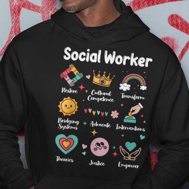 Social Worker Work Love Social Work Month Hoodie Funny Gifts