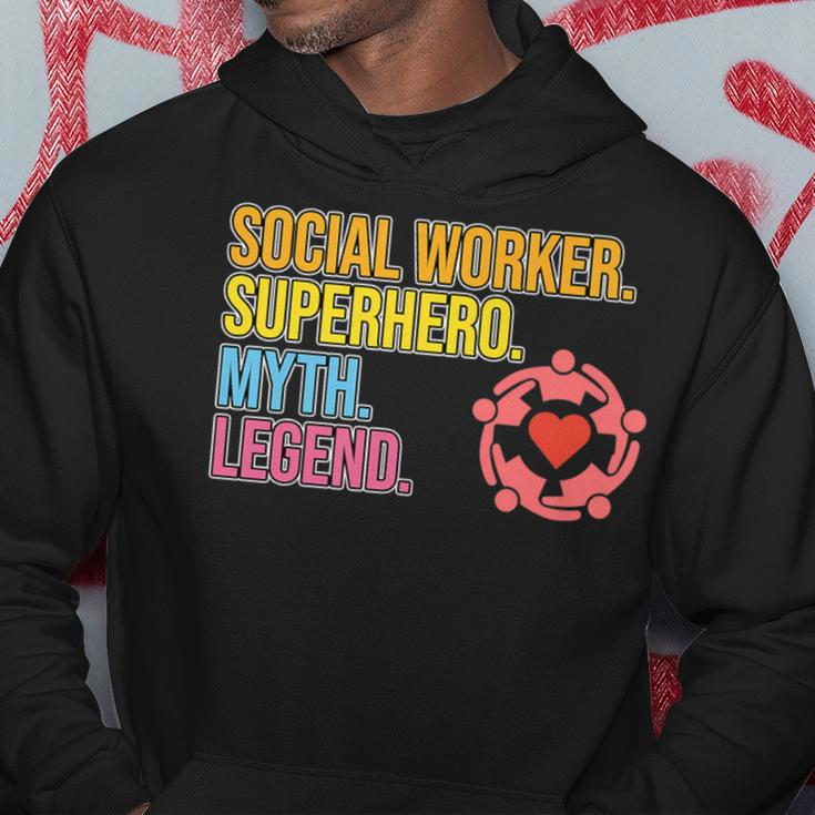 Social Worker Superhero Legend Social Work Month Graphic Hoodie Unique Gifts