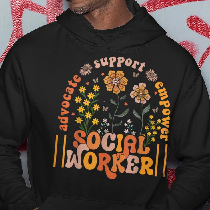 Social Worker Social Work Month Work Love Groovy Hoodie Funny Gifts