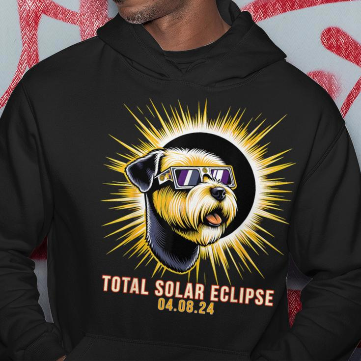 Soft-Coated Wheaten Terrier Dog Watching Total Solar Eclipse Hoodie Funny Gifts
