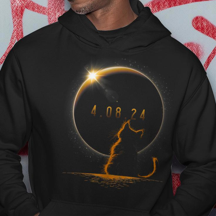 Solar Cat Eclipse View Totality April 8 2024 Astronomy Cat Hoodie Unique Gifts