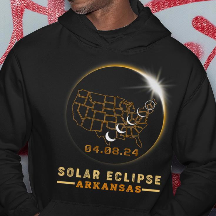 Solar Eclipse 2024 America Totality Total Arkansas Usa Map Hoodie Personalized Gifts