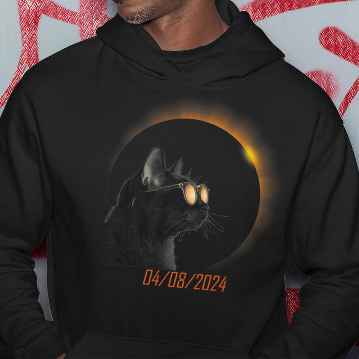 Solar Eclipse 2024 Cat Wearing Solar Glasses Hoodie Unique Gifts