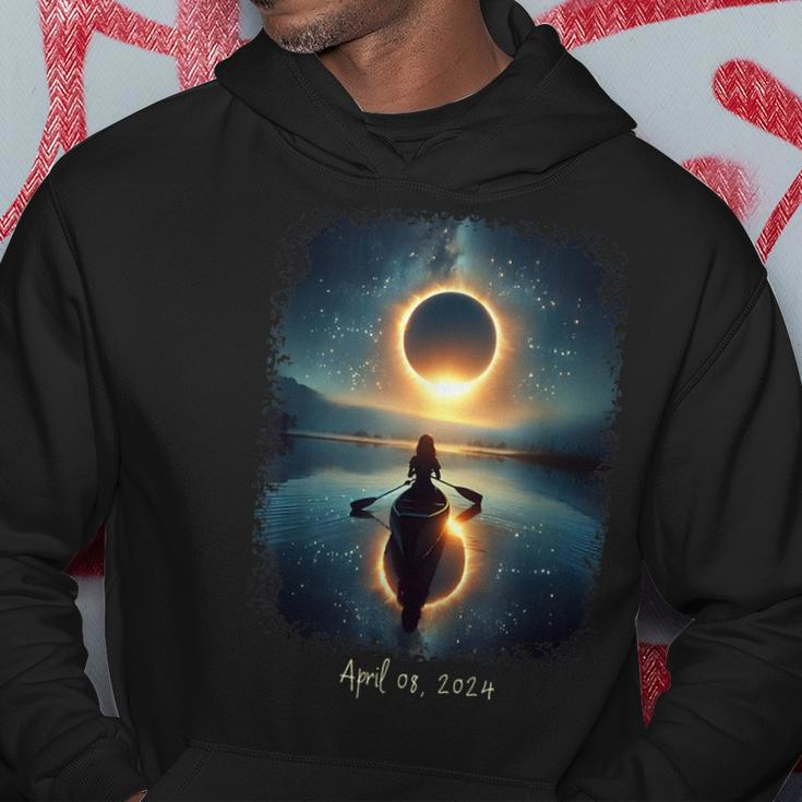 Solar Eclipse 2024 Lake Reflections Solar Eclipse Hoodie Unique Gifts